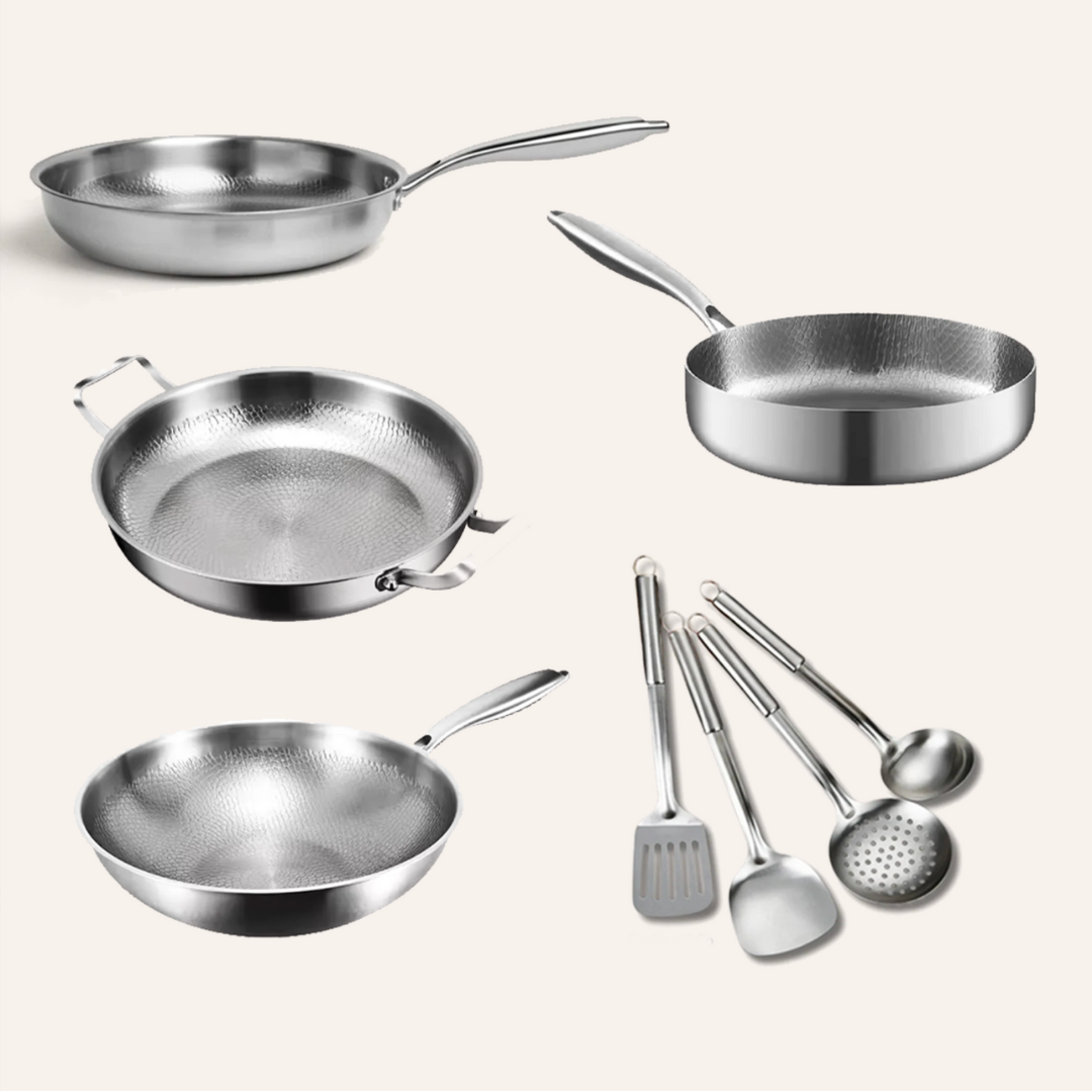 Family Feast Bundle: 4 Pans + Utensils Set