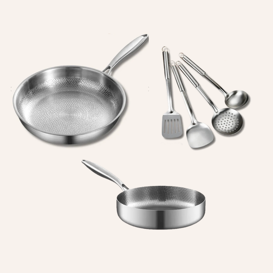 Everyday Cooking Set: 2 Pans + Utensil Set